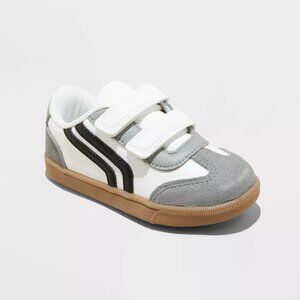 Cat & Jack White, Gray & Black Double-Strap Sneakers